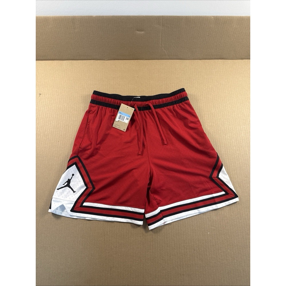 *NEW* Men NIKE Jordan Sports Dri-Fit Mesh Diamond Shorts Gym Red (HF9910 687)👍